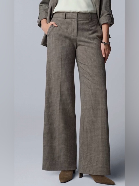 Maison D' Amelie Pants - Gray trouser , Plaid Dress Work Pant